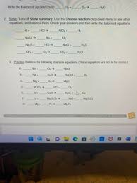 Answered Write The Balanced Equation