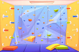 Rock Climbing Wall With Grips Mats And