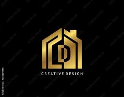 Golden D Letter Logo Minimalist Gold