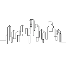 City Building Line Art Vector Icon