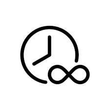 Clock And Infinity Symbol Icon