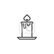 Candle Light Burn Line Icon Linear
