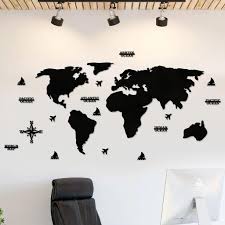 2d Wooden World Map Wall Decor