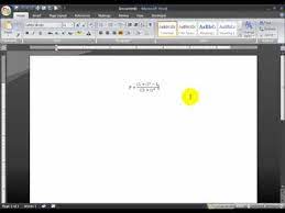 Insert An Equation Into Word 2007