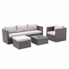 5 Seater Rattan Garden Furniture Sofa