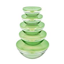 10pc Glass Bowls With Lids Food