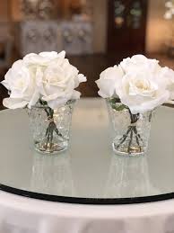 White Flowers In Dotted Glass Vase