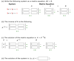 Write The Following System As A Matrix