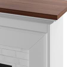 Farmhouse Wall Mantel With 23 Fireplace With Faux Brick Surround White