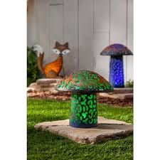 Solar Lighted Mushroom Garden Statue