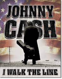 Johnny Cash I Walk The Line Tin Metal Sign