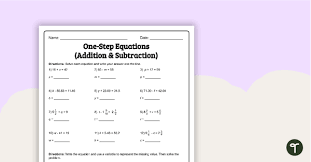 One Step Equations Addition And