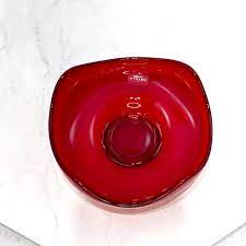 Viking Glass Vintage Red Bowl Console