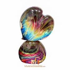 Heart Glass Sculpture Murano Handmade