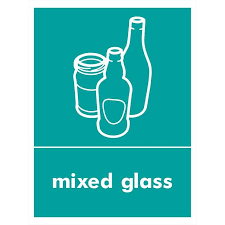 Mixed Glass Recycling Sign A4 210 X