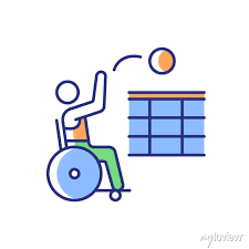 Wheelchair Volleyball Rgb Color Icon