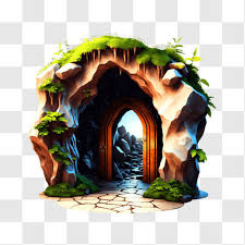 Mysterious Cave Entrance With