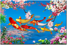 Hylove Fish Art Feng Shui Wall Art