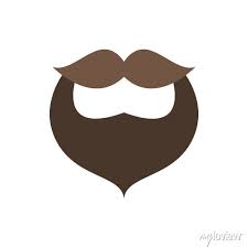 Beard Mustache Icon Simple Color