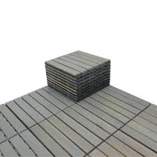 Square Acacia Wood Patio Flooring Tiles