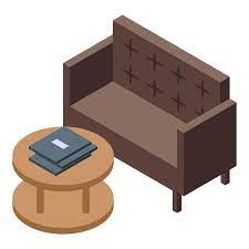 Reception Sofa Icon Isometric Vector