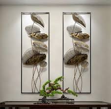 2 Pieces Metal Lotus Leaves Wall Decor