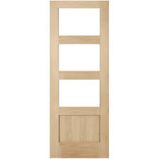 Oak Shaker 3 Light 1 Panel Clear Glass