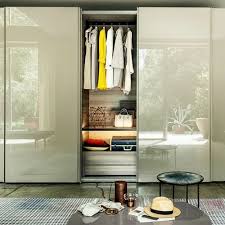 3 Door Lacquer Glass Sliding Wardrobe