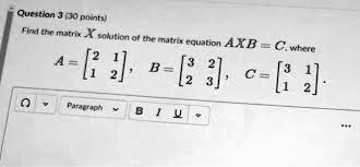 Matrix Equation Axb C