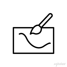 Brush Paper Drawing Icon Simple Line
