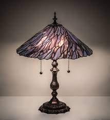 Small Purple Glass Table Lamp Table