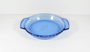 Vintage 9 Blue Glass Pie Plate Anchor