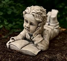 Boy Statue Cement Child Sculpture Stone