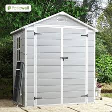 Outdoor Storage Gray Plastic Shed