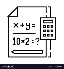 Mathematical Equation Line Icon Concept