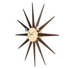George Nelson Walnut Sunburst Clock