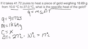 Specific Heat Solving For Specific Heat