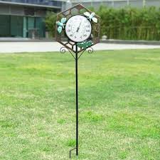 Outdoor Thermometer Garden Stake Metal