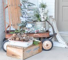 Simple Vintage Farmhouse Winter Porch
