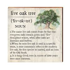 Live Oak Tree Definition Wooden Sign