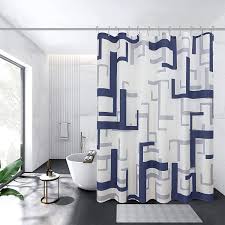 Shower Curtain Dark Blue Modern