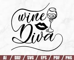 Wine Diva Svg Wine Svg Wine Glass Svg