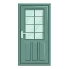 Glass Door Icon Cartoon Vector House