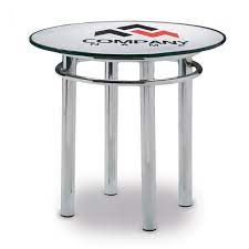 24 Round Glass Top Logo Cort Events