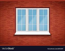 Pvc Big Window In Brick Wall Royalty