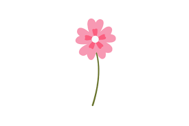 Pink Flower Botanical Icon Graphic By