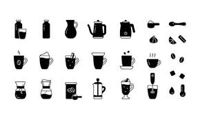 Coffee Or Tea Silhouette Icons Set