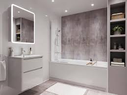Snow White Tile Bathroom Wall Panels