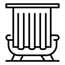 Indoor Shower Curtain Icon Outline