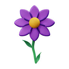 Purple Flower 3d Rendering Icon